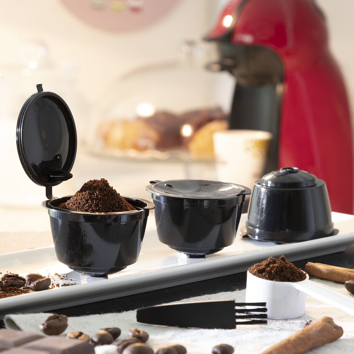 Uppsättning med 3 återanvändbara kaffekapslar Redol InnovaGoods - 4