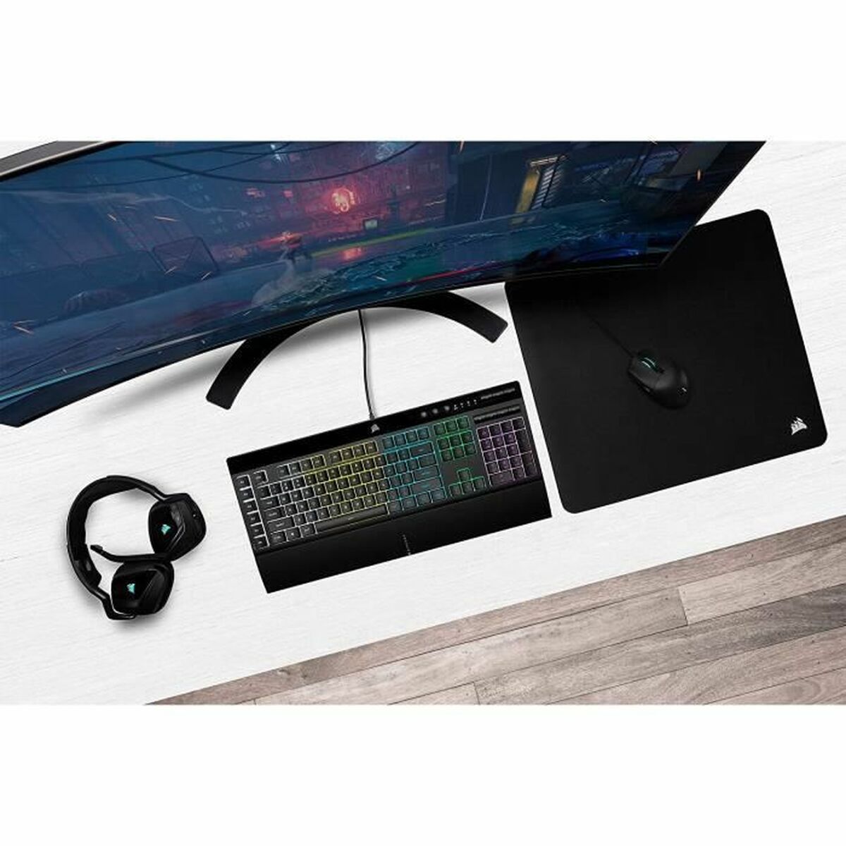 Gaming Tangentbord/ OR: Speltangentbord Corsair K55 RGB PRO AZERTY - 5