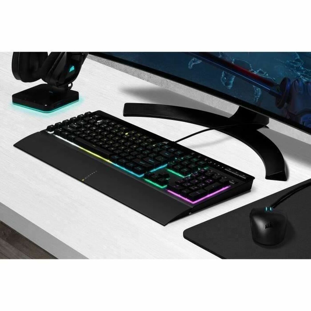 Gaming Tangentbord/ OR: Speltangentbord Corsair K55 RGB PRO AZERTY - 6