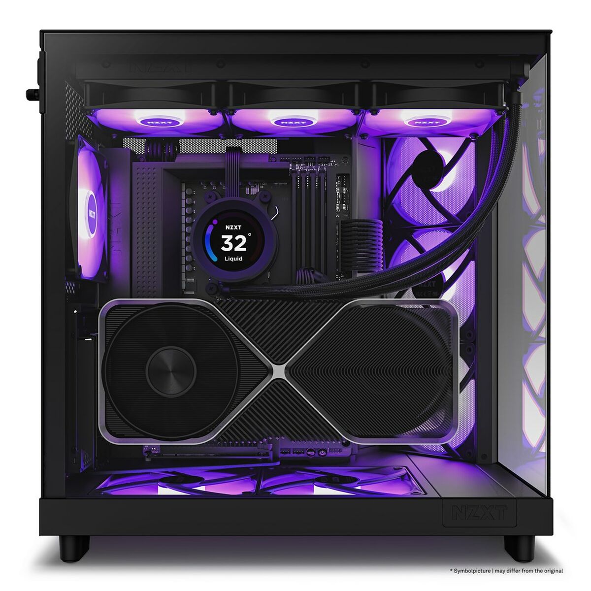 ATX Semitorn NZXT H6 Air Flow Svart - 5