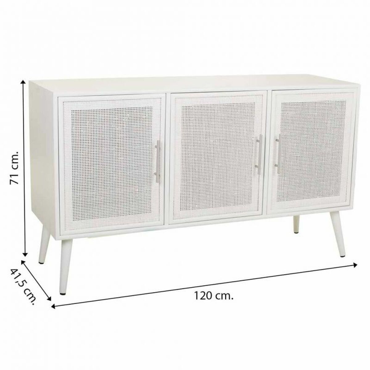 Skänk Alexandra House Living Vit Silvrig Bambu Trä MDF 41 x 71 x 120 cm - 8