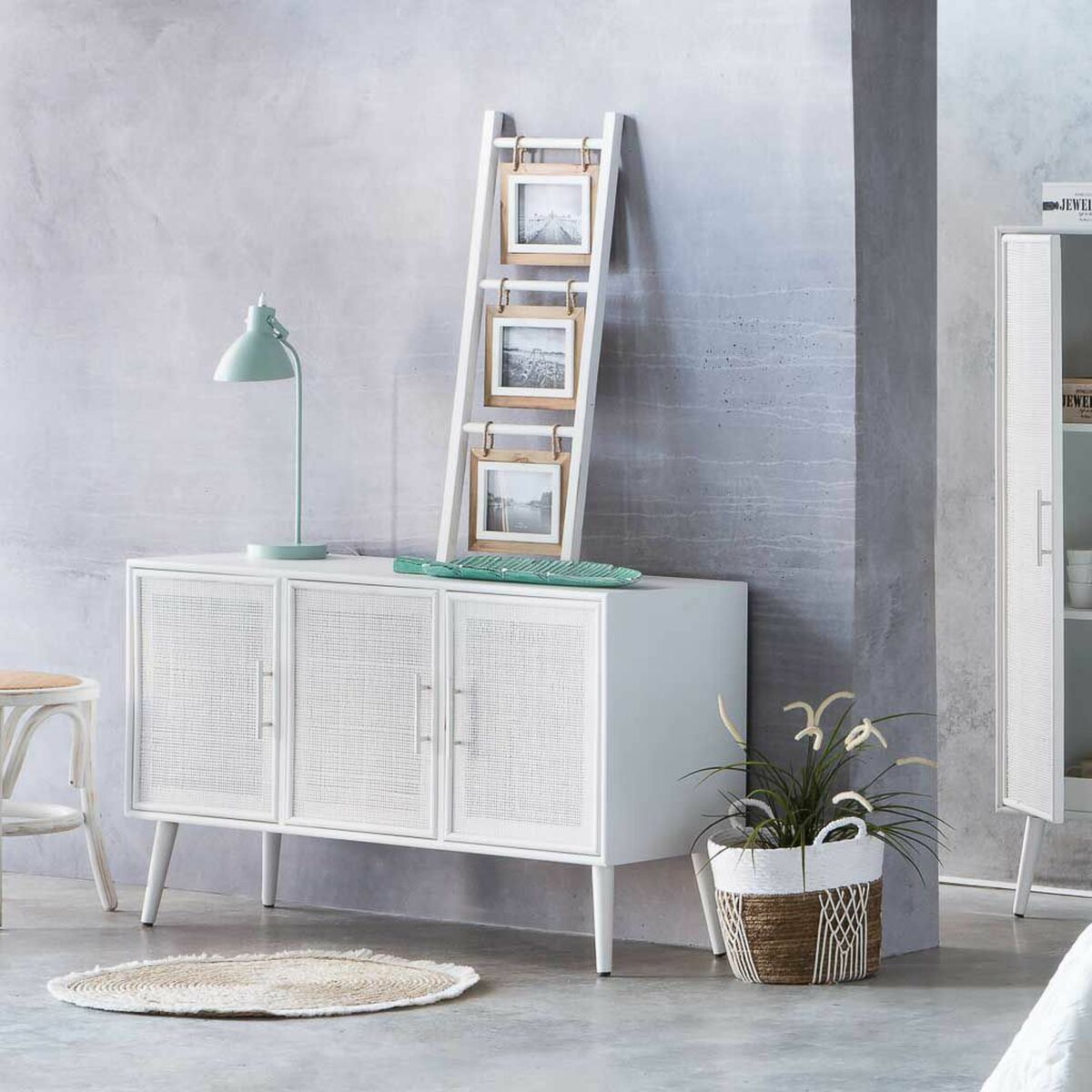 Skänk Alexandra House Living Vit Silvrig Bambu Trä MDF 41 x 71 x 120 cm - 3