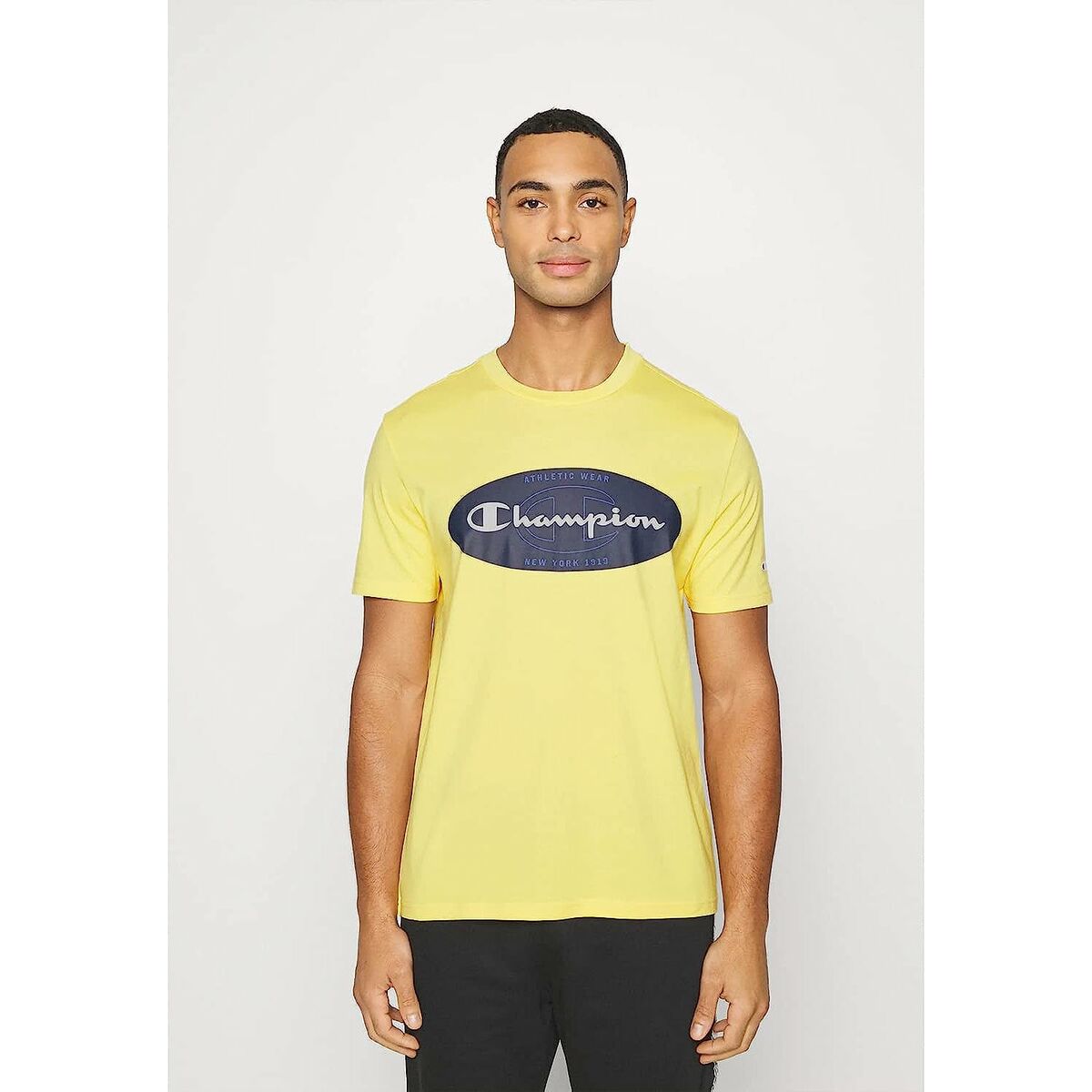 T-shirt med kortärm Herr Champion Crewneck Gul - 3
