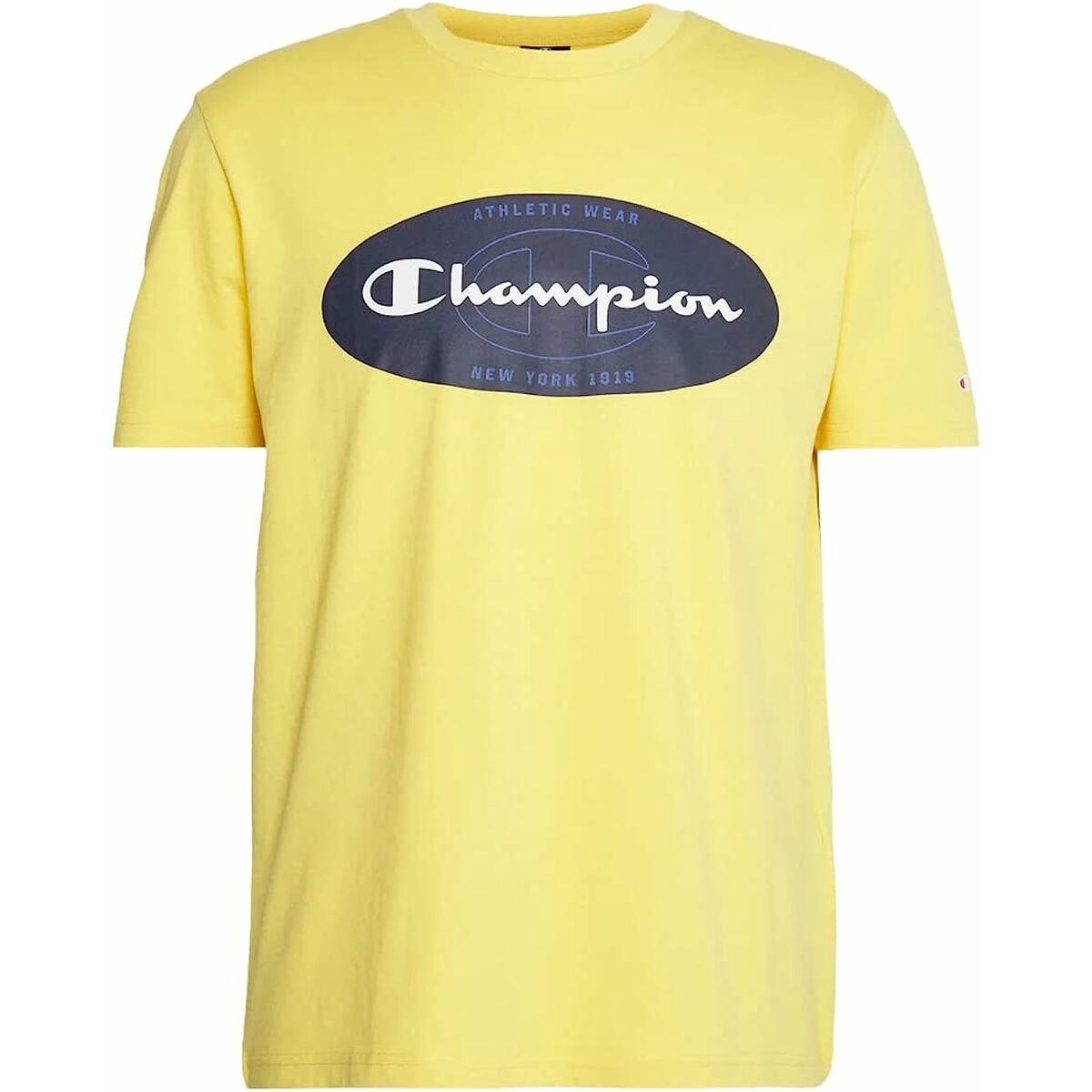 T-shirt med kortärm Herr Champion Crewneck Gul - 2