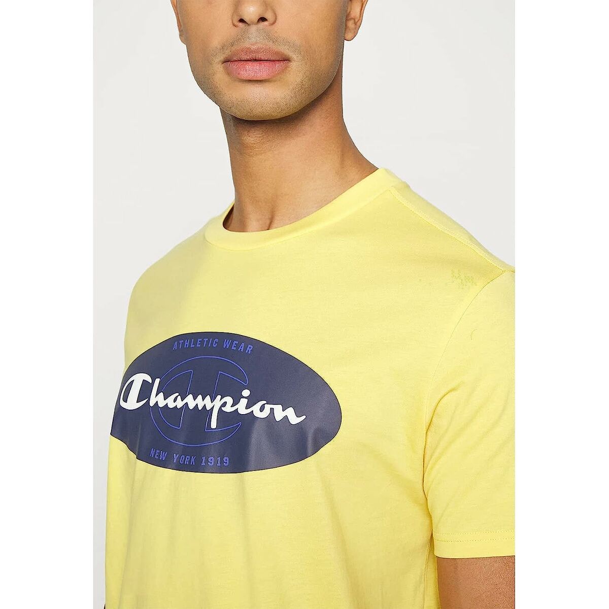 T-shirt med kortärm Herr Champion Crewneck Gul - 4