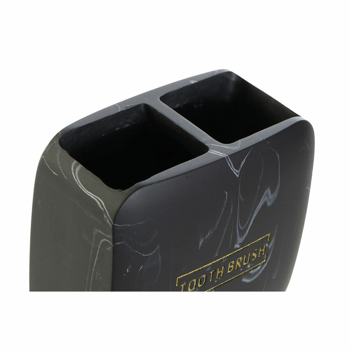 Tandborsthållare DKD Home Decor Svart Marmor (10,5 x 6,5 x 10 cm) - 2