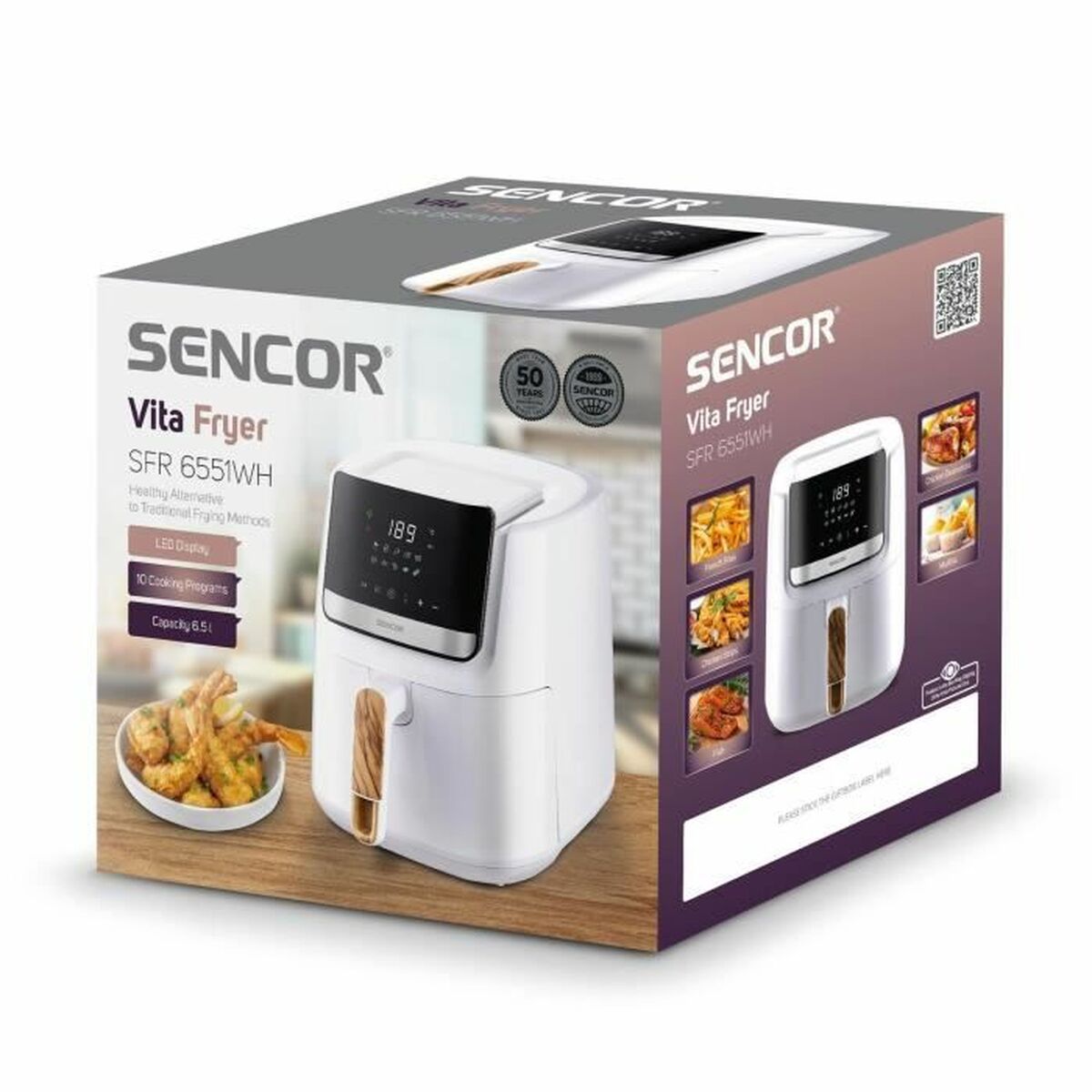 Luftfritös Sencor SFR 6551WH Vit 1600 W 6,5 L - 4
