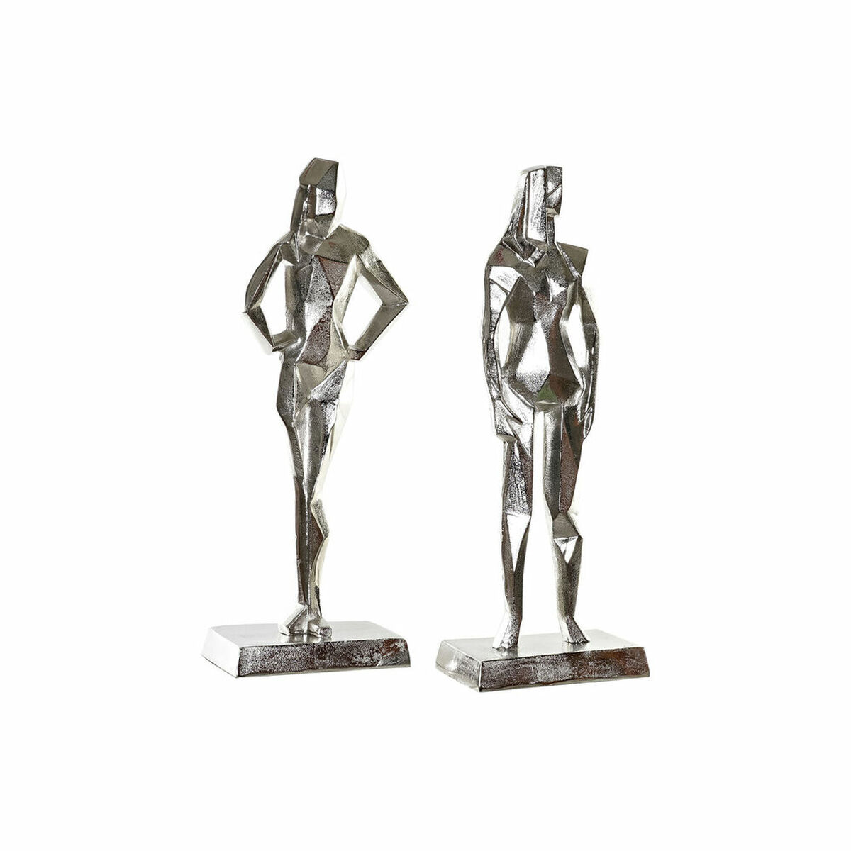 Prydnadsfigur DKD Home Decor 8424001856480 23 x 13 x 62 cm Silvrig (2 antal) - 7