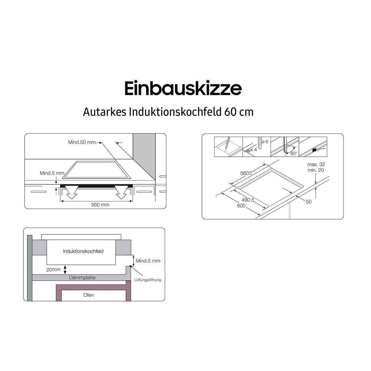 Induktionshäll Samsung NZ64M3NM1BB 60 cm 7200 W - 3