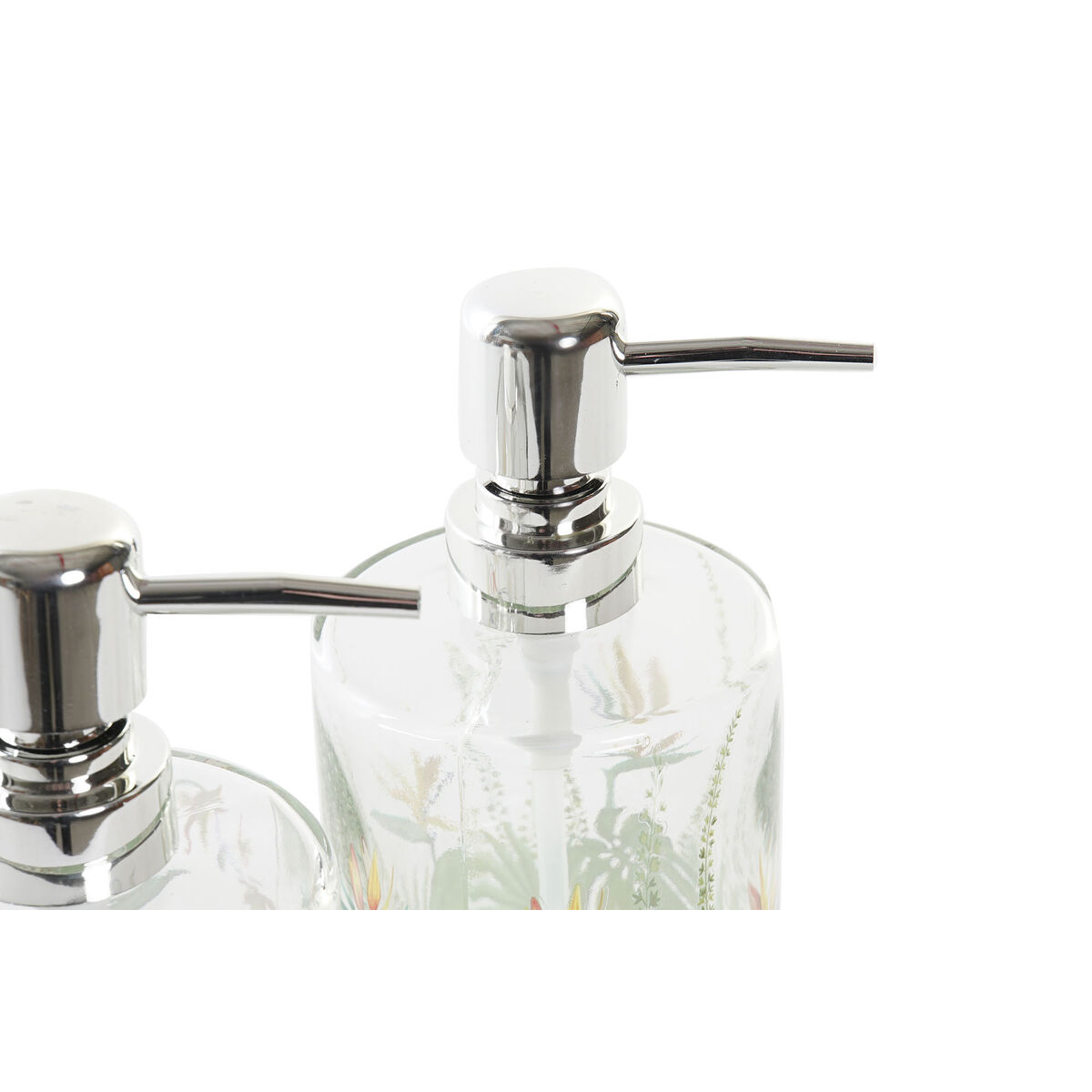 Tvåldispenser DKD Home Decor Tropiskt Glas Multicolour ABS (10 x 8 x 17 cm) (2 antal) - 3