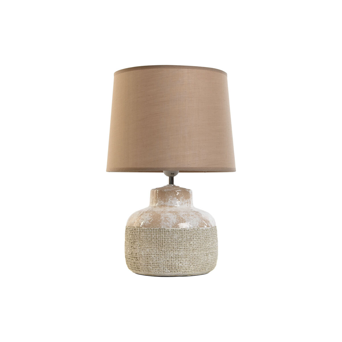 Bordslampa Home ESPRIT Brun Beige Stengods 50 W 220 V 30 x 30 x 44 cm