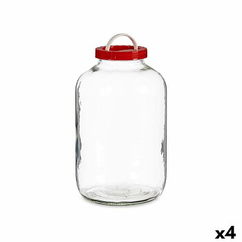 Burk Lock med handtag Röd polypropen 8 L 20,5 x 33 x 20,5 cm (4 antal)