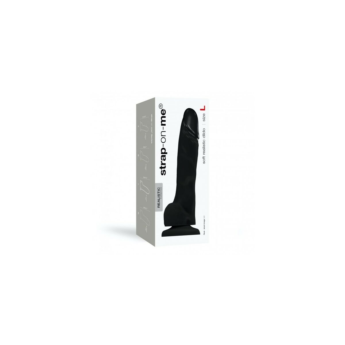 Dildo Strap-on-me Realistic Svart L - 3