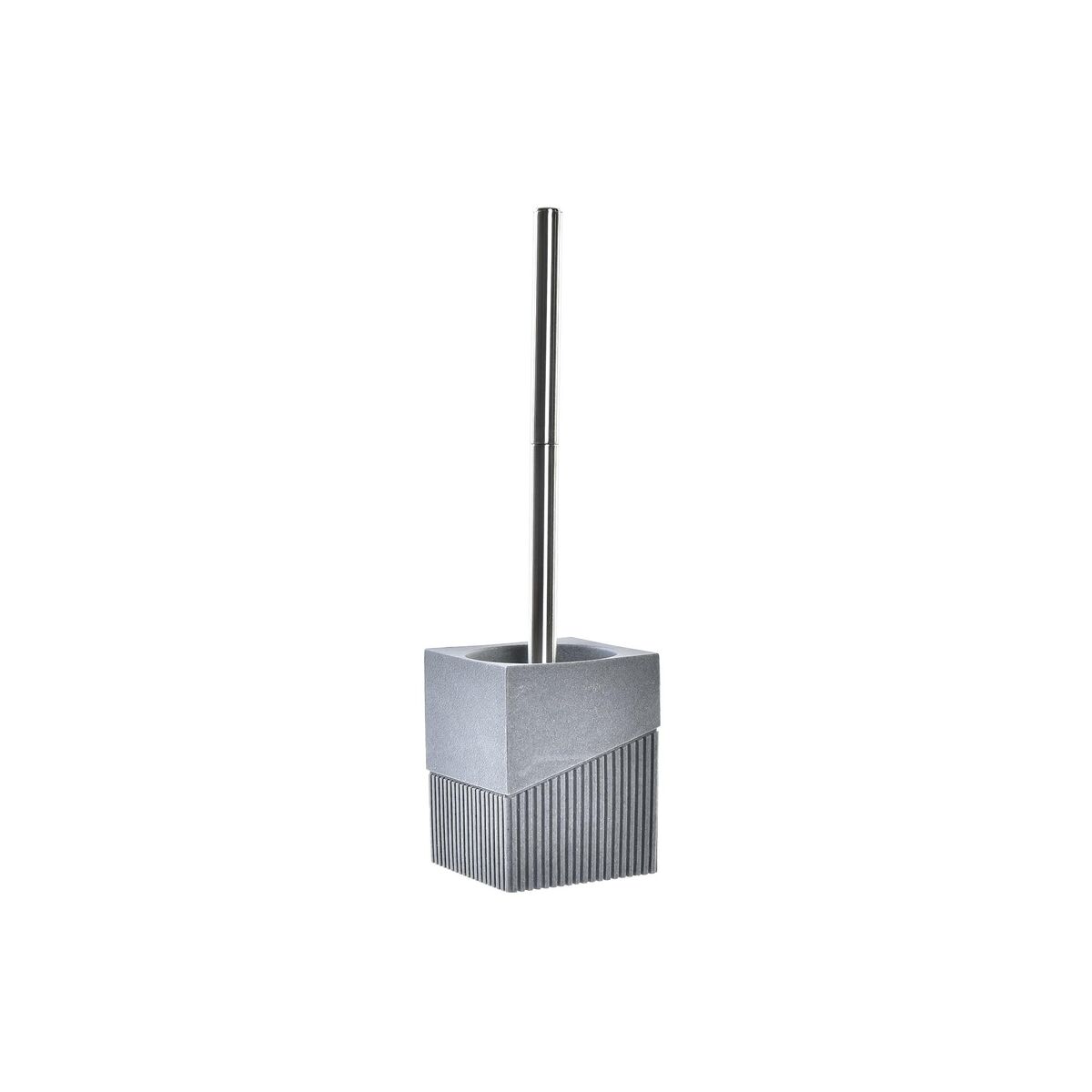 Toalettborste DKD Home Decor Scandi Silvrig Grå Rostfritt stål Aluminium Harts (9,5 x 9,5 x 37 cm)