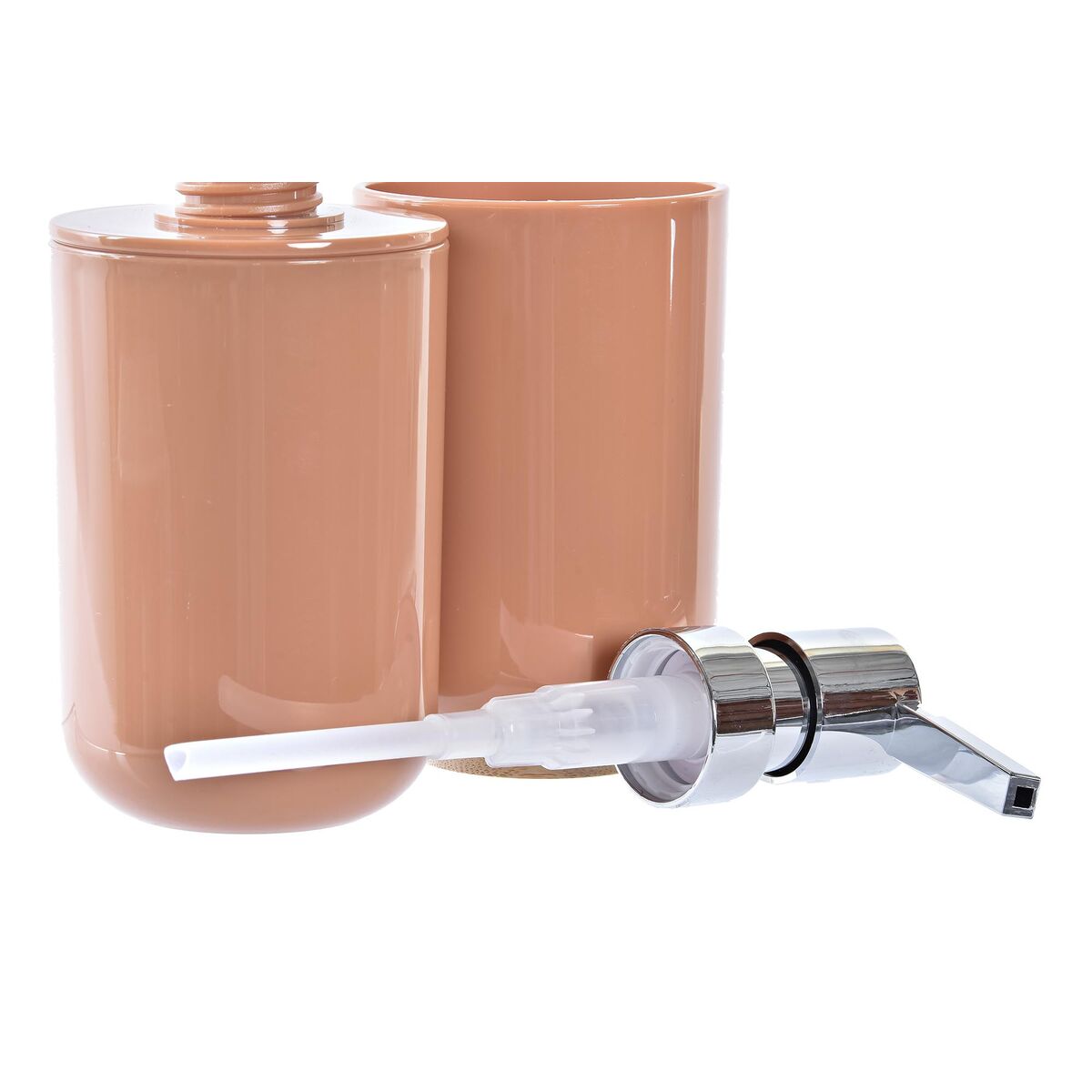Badkit DKD Home Decor Naturell Grå Orange Korall Aluminium Bambu PS Modern (9 x 7 x 16 cm) (2 antal) (7 x 7 x 16 cm) - 3