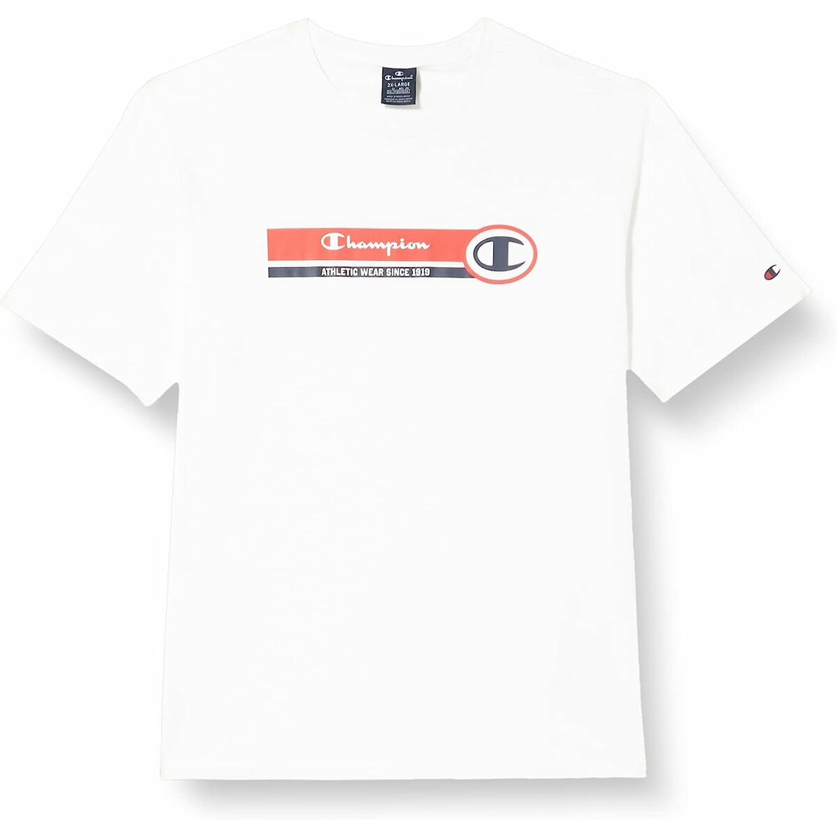 T-shirt med kortärm Herr Champion Crewneck Vit - 2