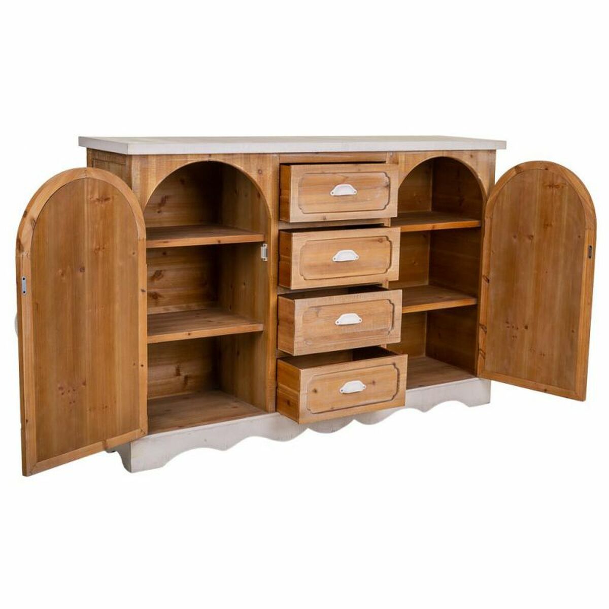 Skänk Alexandra House Living Järn Granträ Trä MDF 35 x 93 x 140 cm - 5