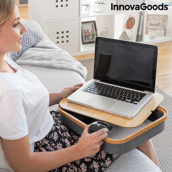 Transportabelt skrivbord för bärbara datorer med förvaringsfack Larage InnovaGoods