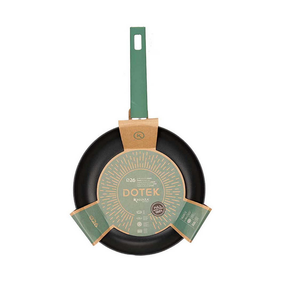 Non-stick-panna Kinvara Svart Grön Aluminium Ø 26 cm - 5