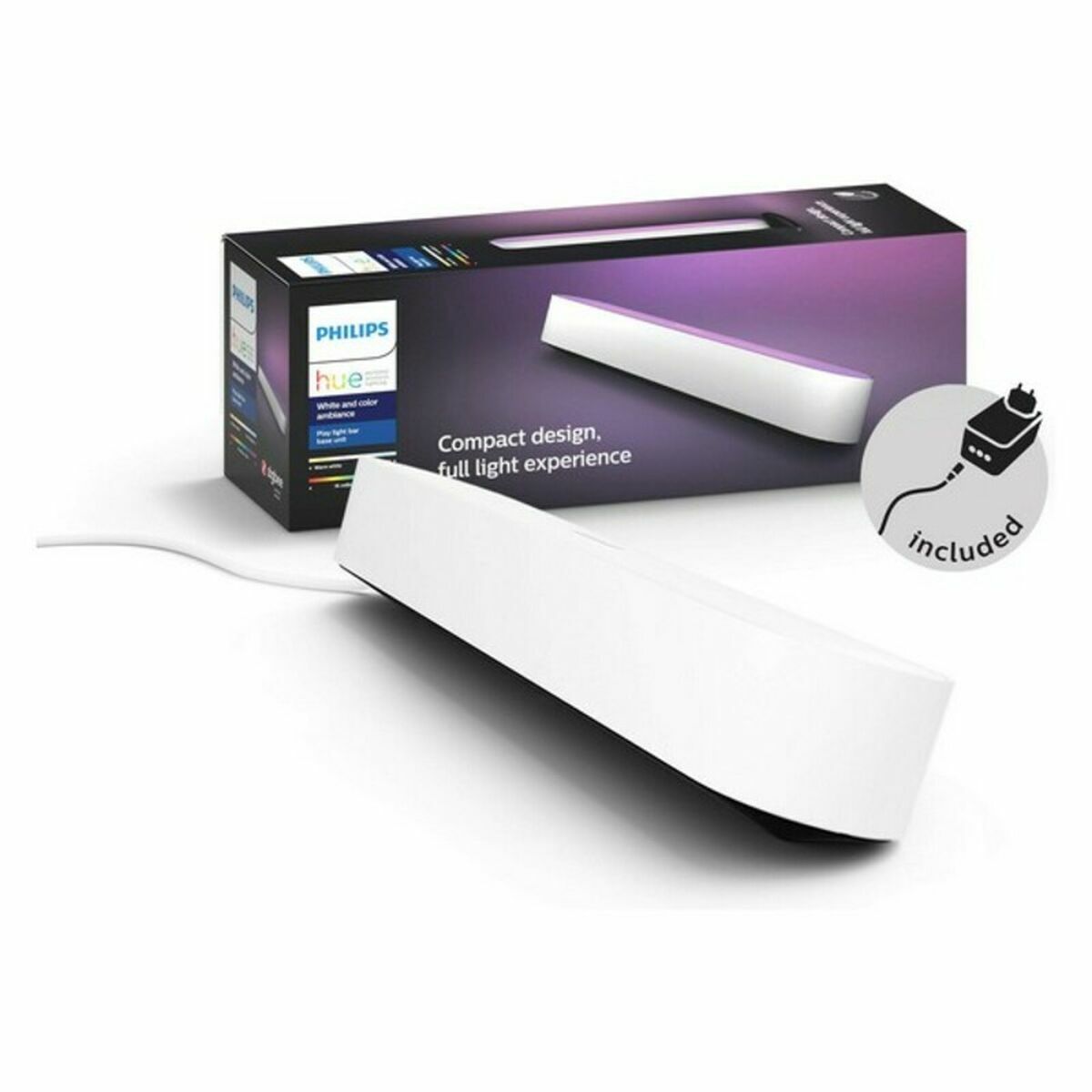 Bordslampa Philips Pack individual barra de luces Play Vit Syntetisk Plast