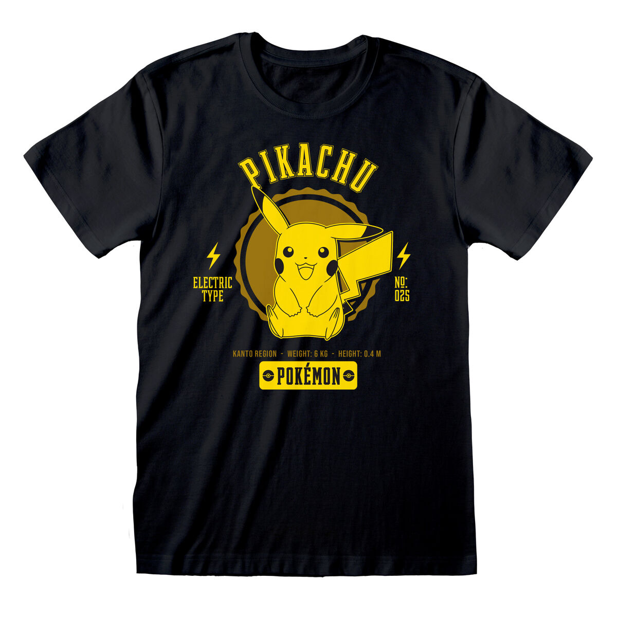 T-shirt med kortärm Pokémon Collegiate Picachu Svart Unisex