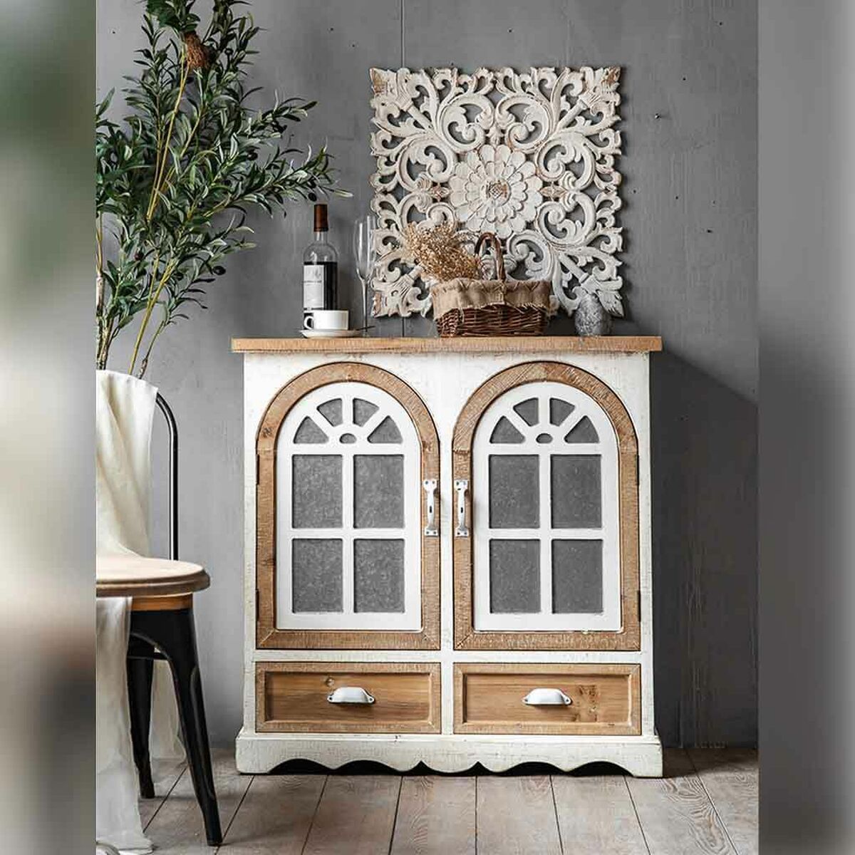 Skänk Alexandra House Living Järn Granträ 35 x 90 x 90 cm - 3
