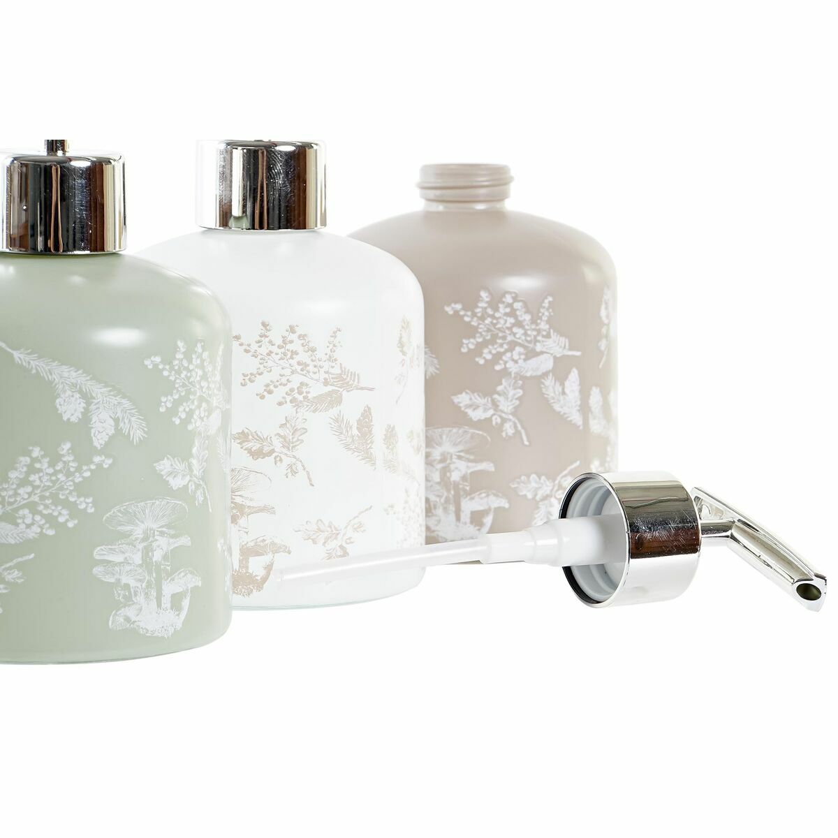 Tvåldispenser DKD Home Decor Glas ABS 350 ml (8 x 8 x 14 cm) (3 antal) - 3