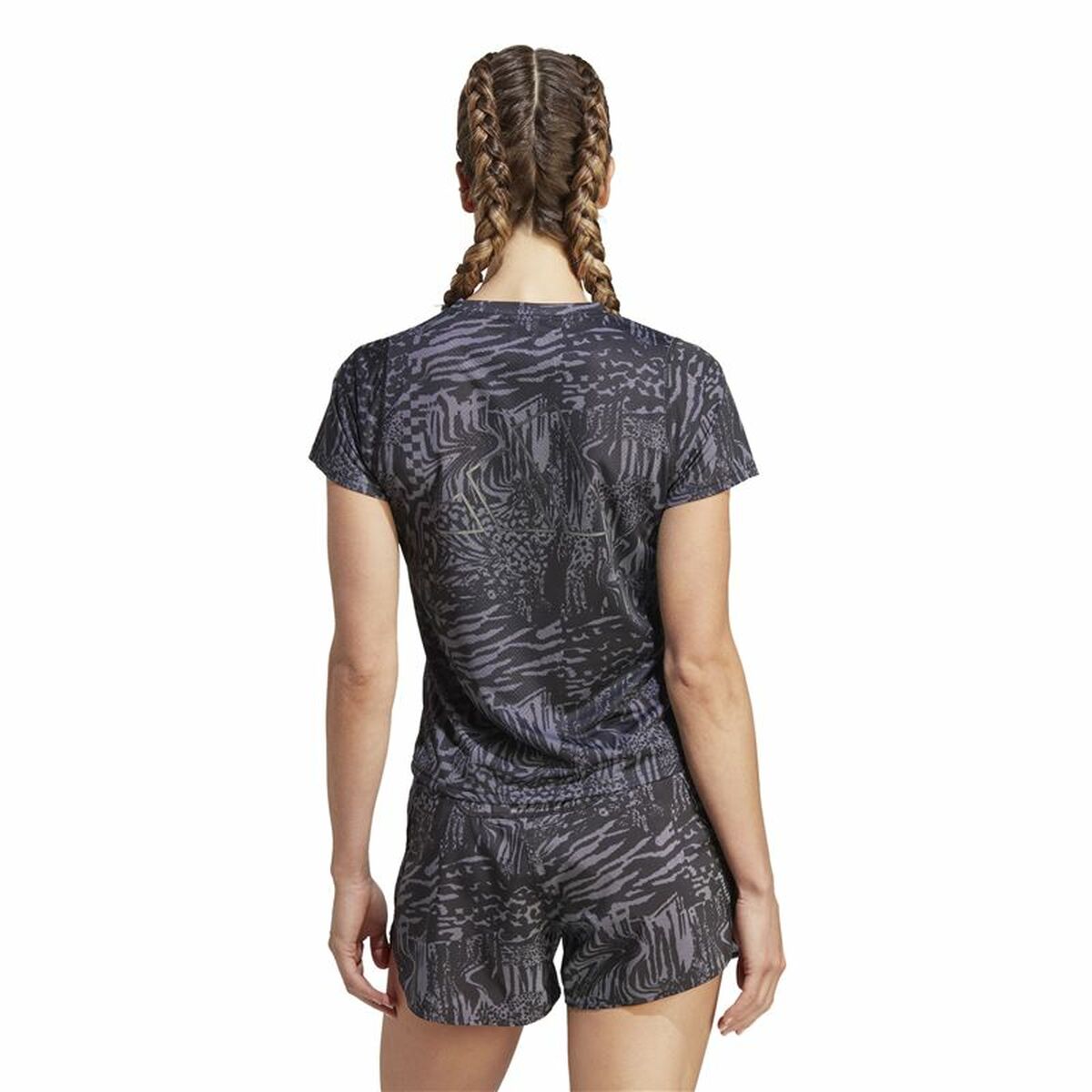 T-shirt med kortärm Dam Adidas Ri 3B Aop Svart - 3