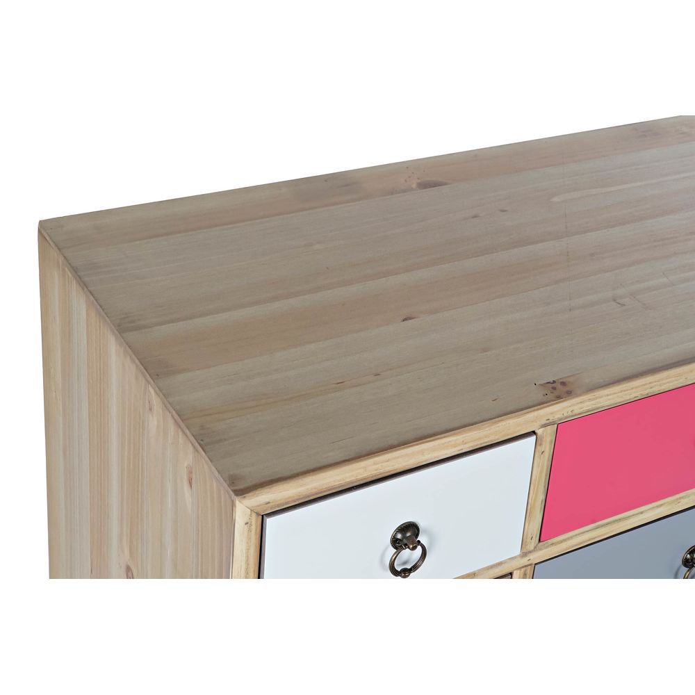 Byrå DKD Home Decor Vit Multicolour Naturell Marinblå Ljusgrå Trä Trä MDF 80 x 35 x 82 cm - 2