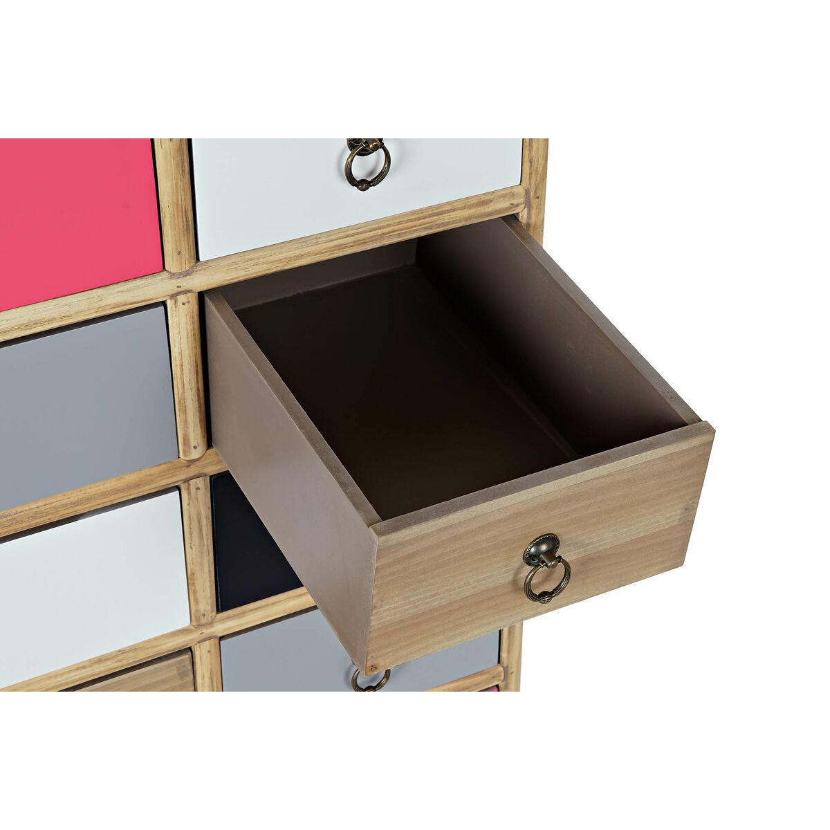 Byrå DKD Home Decor Vit Multicolour Naturell Marinblå Ljusgrå Trä Trä MDF 80 x 35 x 82 cm - 7