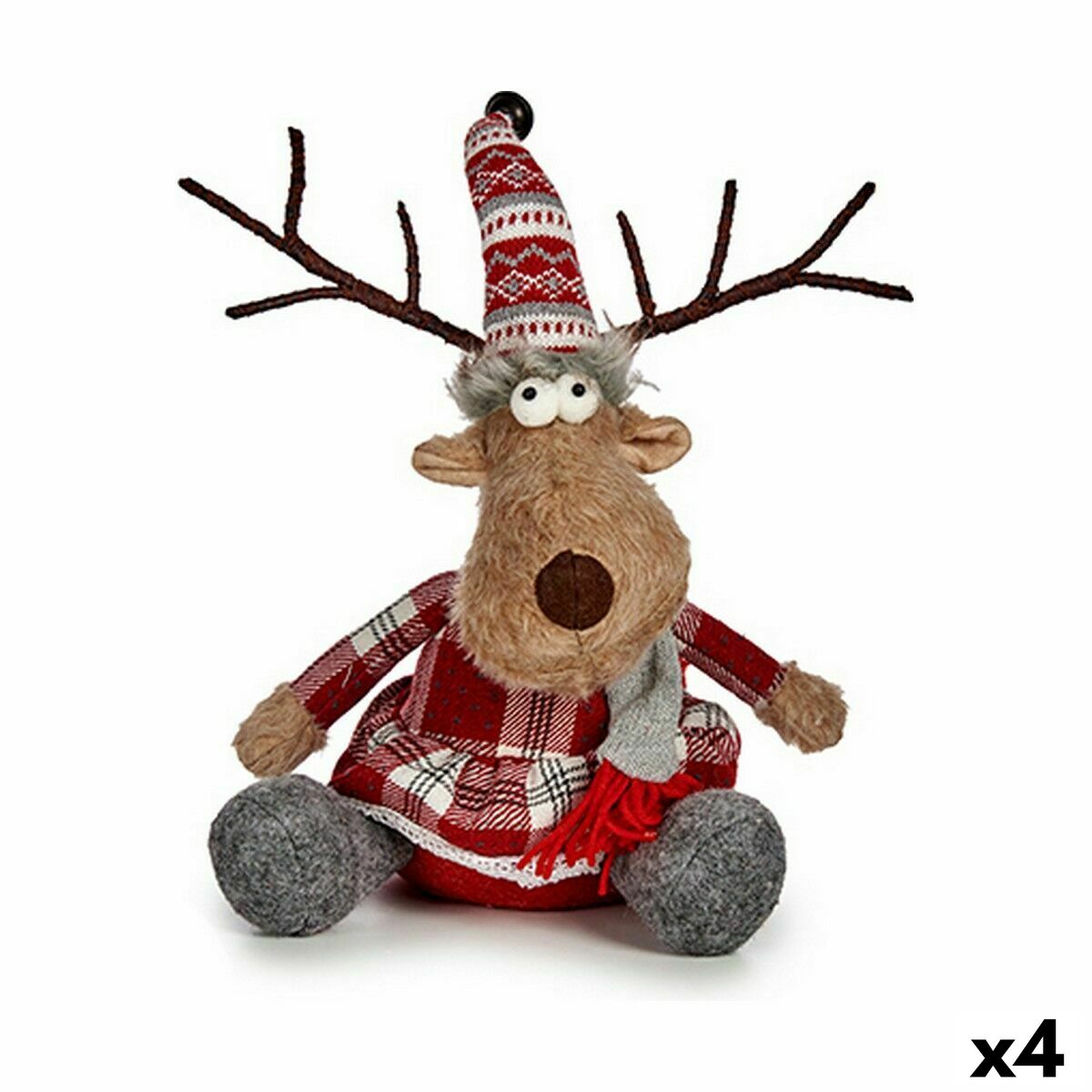 Prydnadsfigur Krist+ Vit Brun Röd Grå Rådjur 16 x 30 x 30 cm (4 antal)