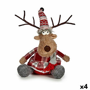 Prydnadsfigur Krist+ Vit Brun Röd Grå Rådjur 16 x 30 x 30 cm (4 antal)