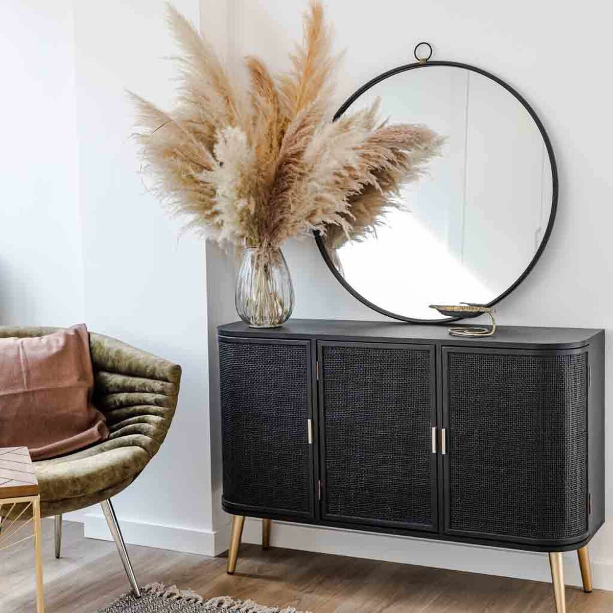 Skänk Alexandra House Living Svart Trä MDF 37 x 80 x 118 cm - 5