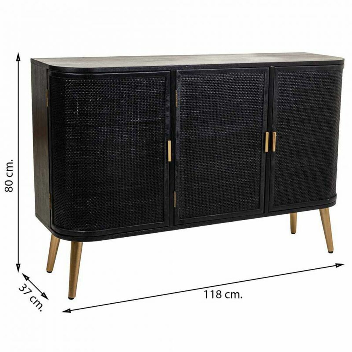 Skänk Alexandra House Living Svart Trä MDF 37 x 80 x 118 cm - 3