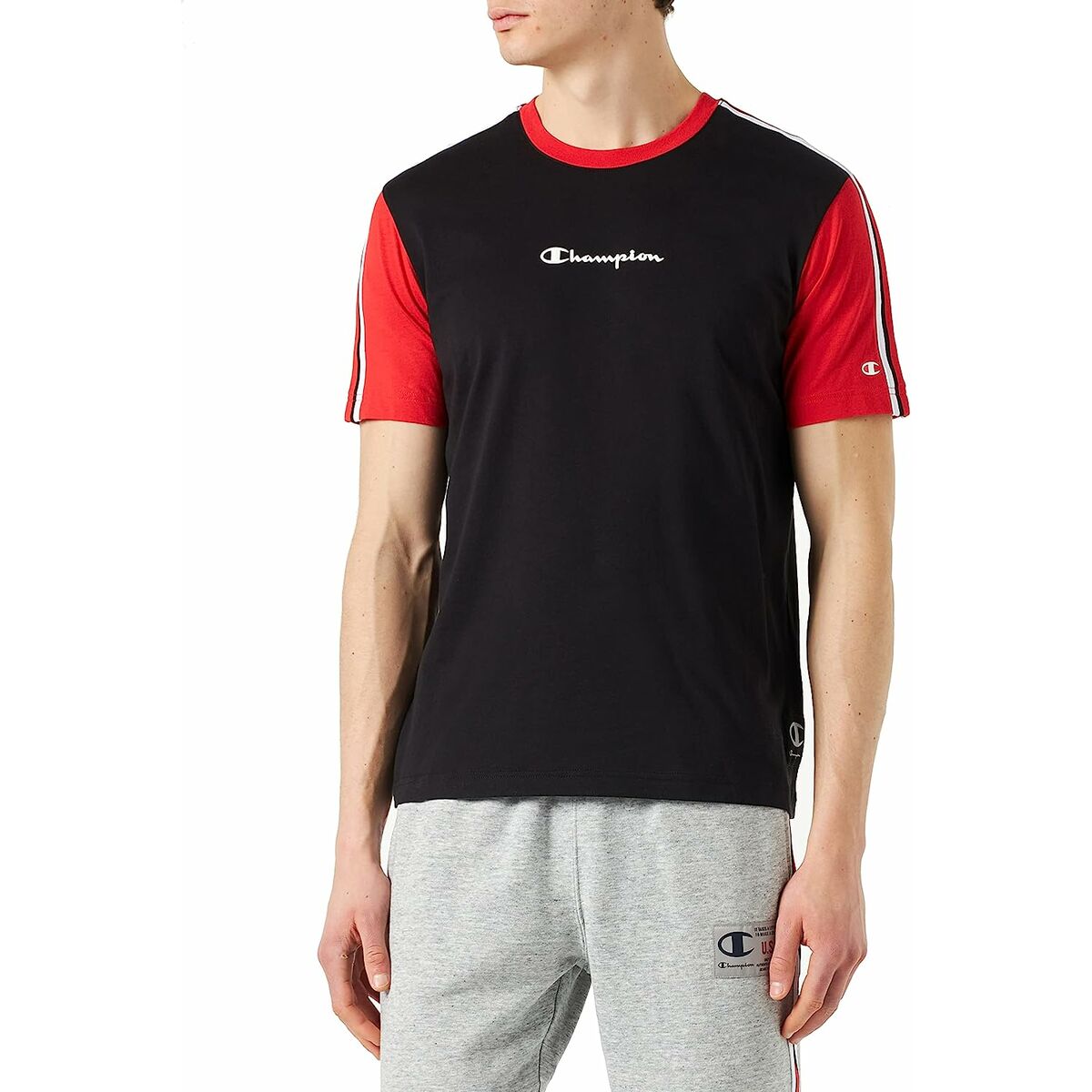 T-shirt med kortärm Herr Champion Crewneck Svart - 6