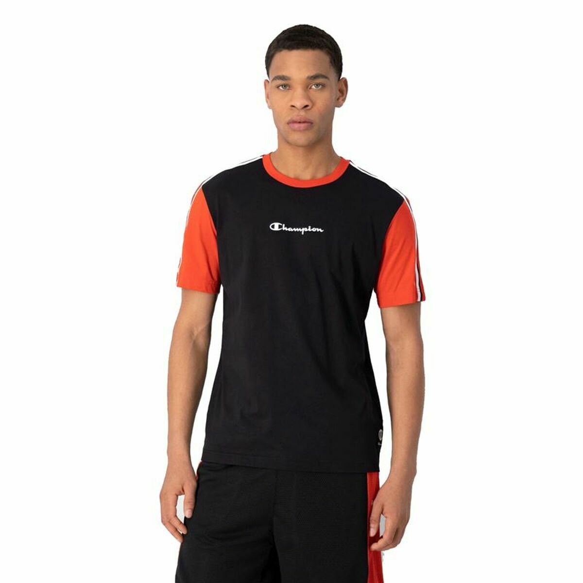 T-shirt med kortärm Herr Champion Crewneck Svart - 4
