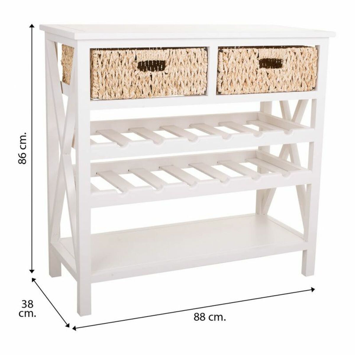 Skänk Alexandra House Living Vit Snöre Trä MDF 86 x 38 x 88 cm - 7