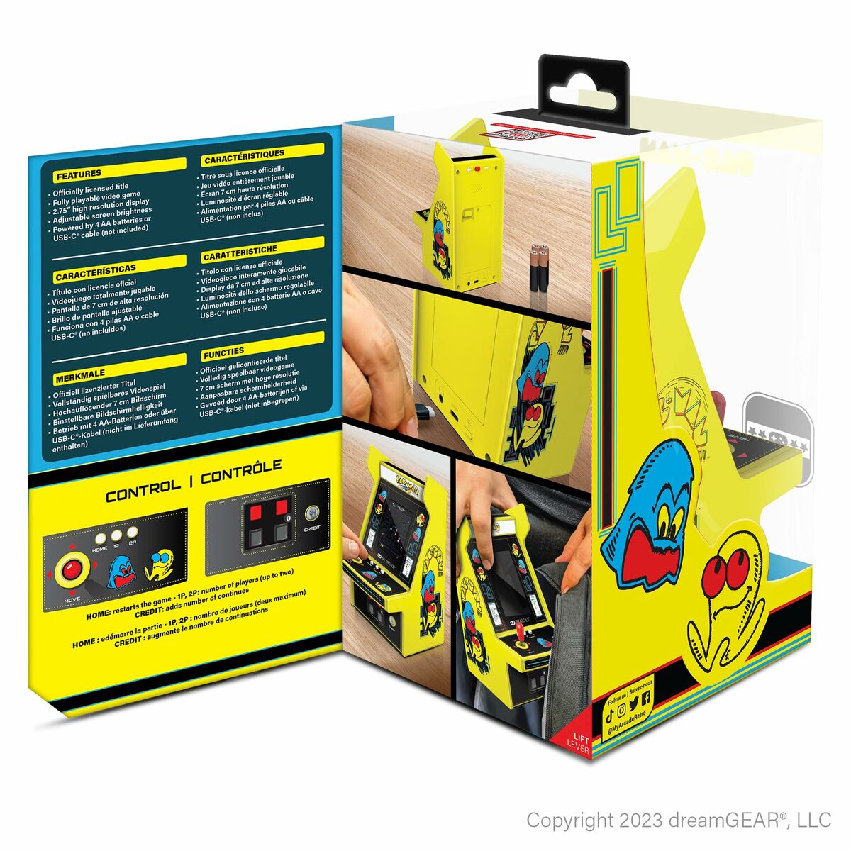 Bärbar spelkonsol My Arcade Micro Player PRO - Pac-Man Retro Games Gul - 8