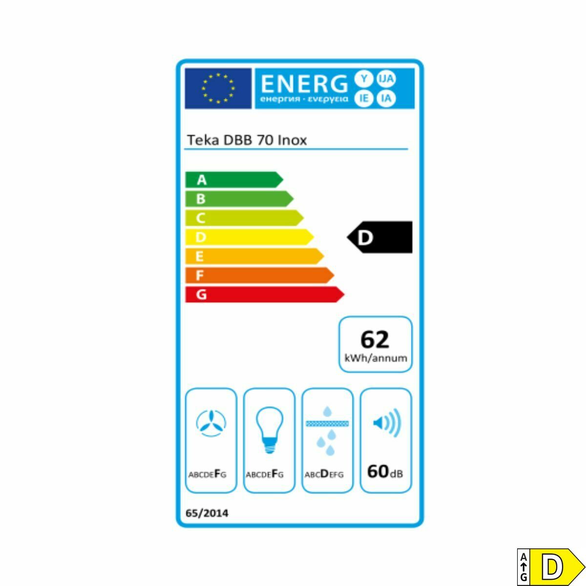 Konventionell fläkt Teka DBB70 INOX Silvrig Stål - 2