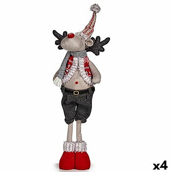Julrenar Krist+ FG09-PX21383A Röd Grå Julrenar 13 x 65 x 18 cm (4 antal)