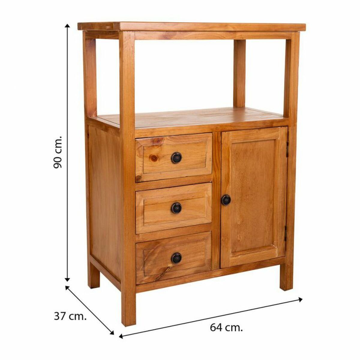 Skänk Alexandra House Living Brun furuträ Trä MDF 90 x 37 x 64 cm - 8