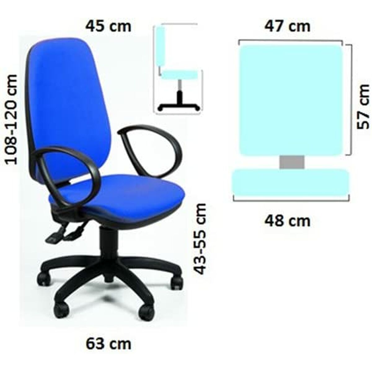Kontorsstol Unisit Sincro Tete Blå - 3