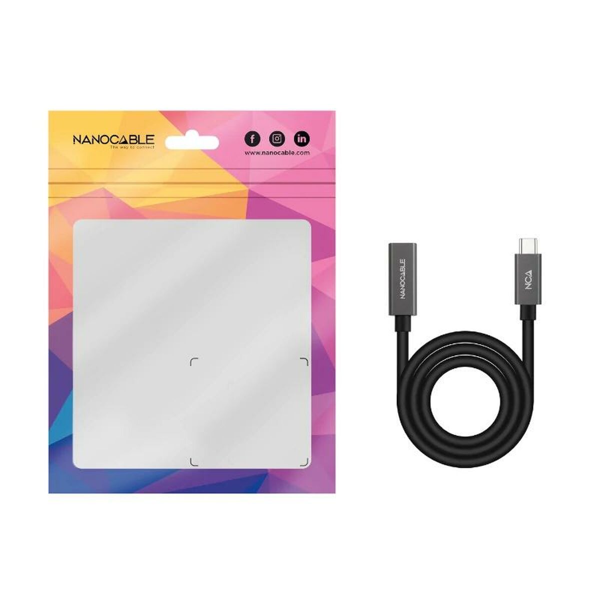 Skarvsladd USB-C NANOCABLE 10.01.4400 Svart 50 cm (1 antal) - 4