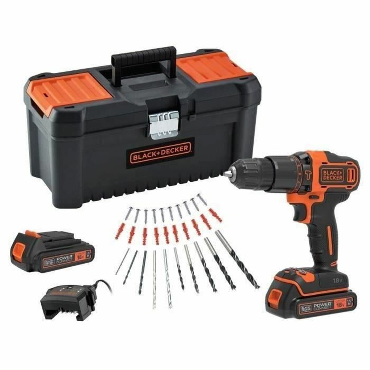 Elektrisk skruvmejsel Black & Decker BDCHD18C2TA-QW 18V