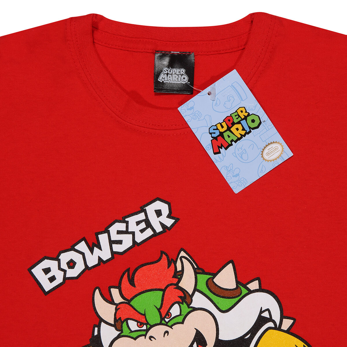 Barn T-shirt med kortärm Super Mario Bowser Text Röd - 2