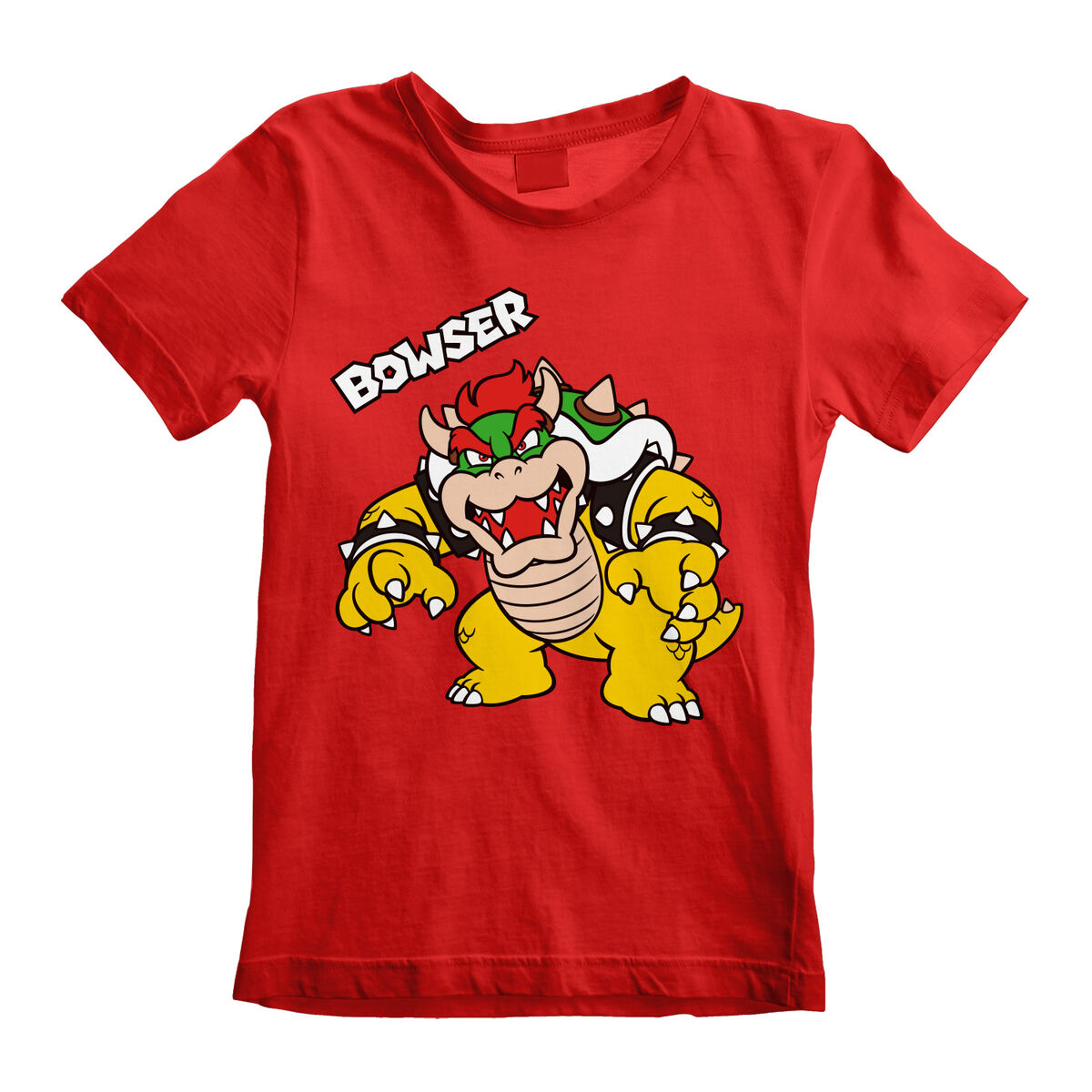 Barn T-shirt med kortärm Super Mario Bowser Text Röd
