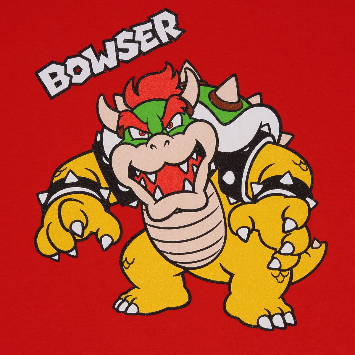 Barn T-shirt med kortärm Super Mario Bowser Text Röd - 3
