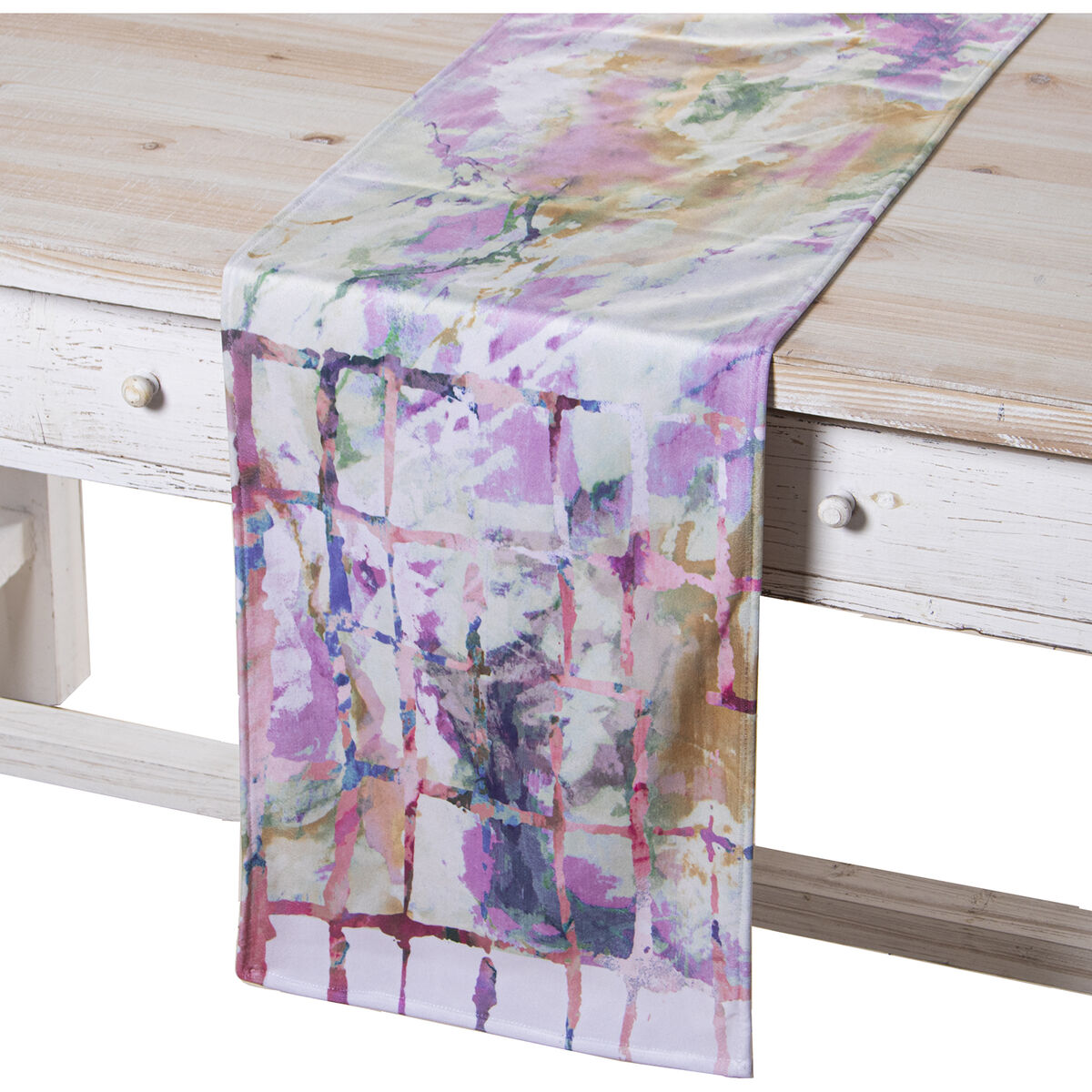 Bordslöpare Alexandra House Living Multicolour Textil 180 x 30 cm Sammet - 3
