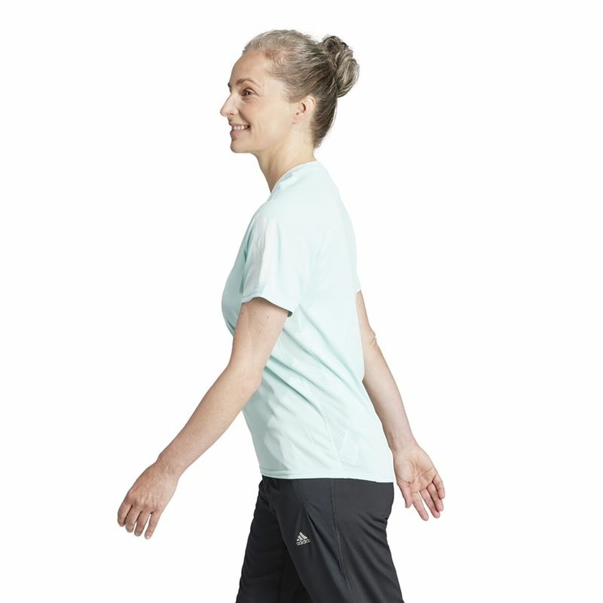 T-shirt med kortärm Dam Adidas Own The Run Aquamarine - 4