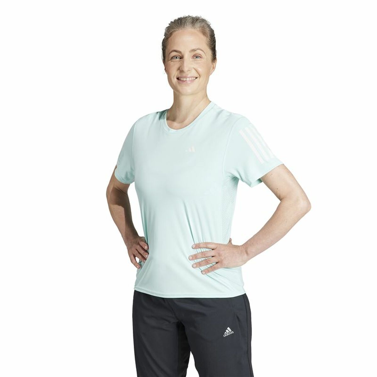 T-shirt med kortärm Dam Adidas Own The Run Aquamarine - 2